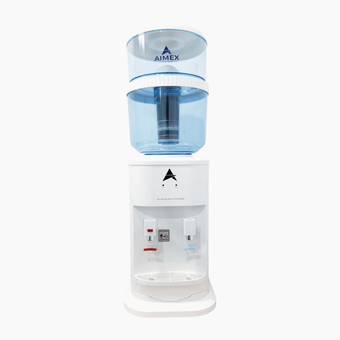 Bench Top Hot and Cold Water Cooler White Colour With Bottle and Filter
