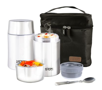 Vacuum Insulated Lunch Box Food Storage Containers with Carry Bag