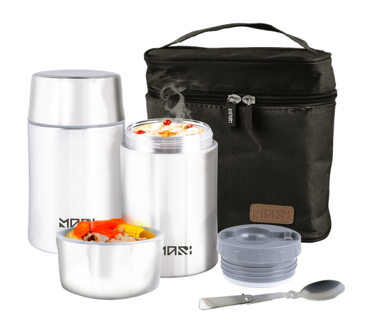 Vacuum Insulated Lunch Box Food Storage Containers with Carry Bag