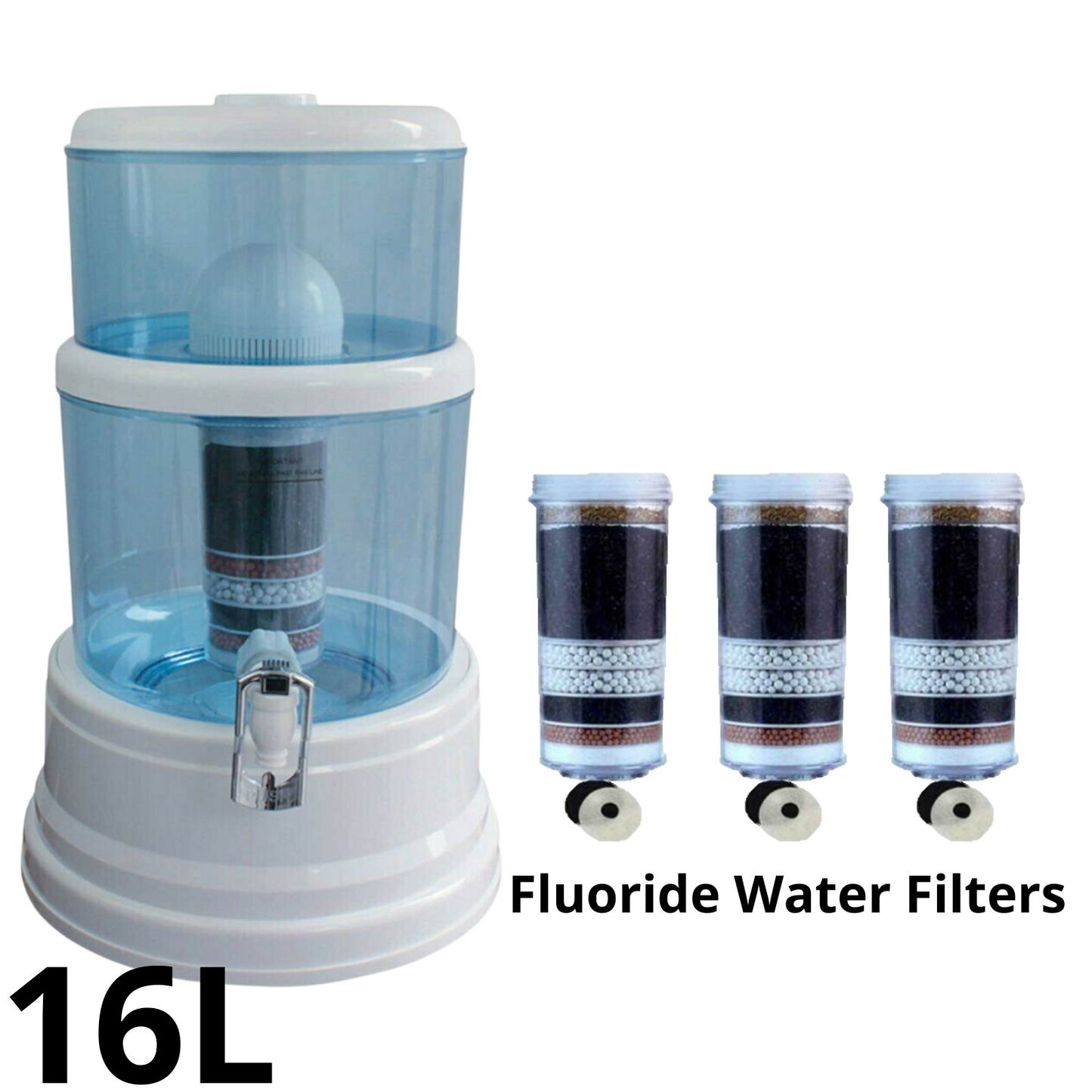 16L Water Dispenser Benchtop Purifier With 3 Fluoride Filters